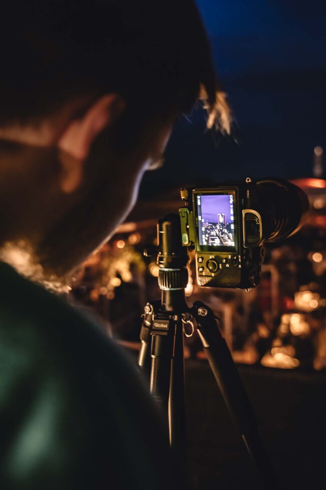 Langzeitbelichtung vom BLSK Turm Behind the Scenes